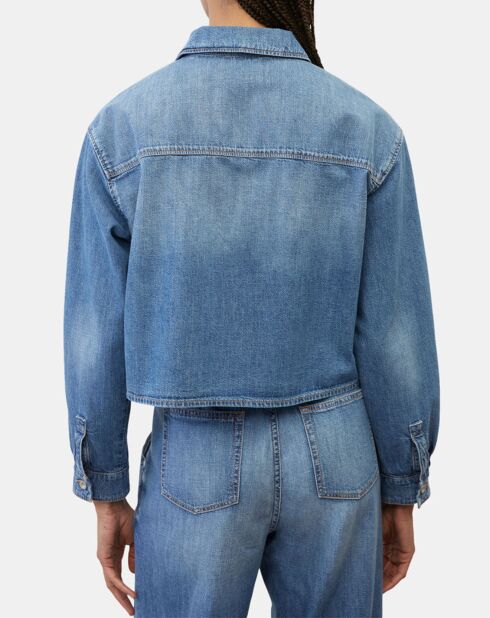 Surchemise en jean poche bleu clair